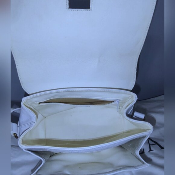 Furla 1927 leather bamboo shoulder bag w/dusty EUC - Picture 5 of 12